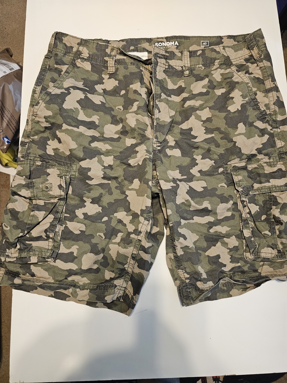 SONOMA Men's Camouflage Cargo Shorts - Olive/Tan